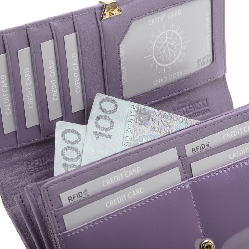 BPD-VS-106 PURPLE Women' wallet SHINY +CERTIFICATE