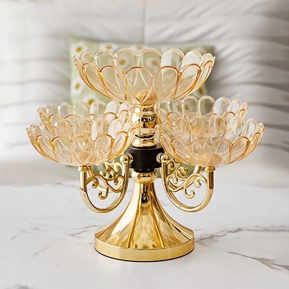 Элегантная вращающаяся подставка-поднос для закусок, фруктов, в форме цветка, элемент декора для дома