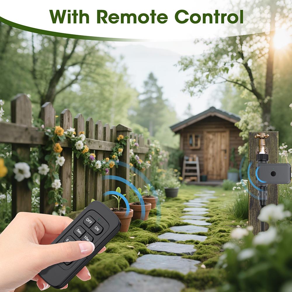 1 Zone Remote Control Irrigation Water Timer Intelligent Irrigation Controller IP55 Timed Sprinkler for Lawn Garden Watering