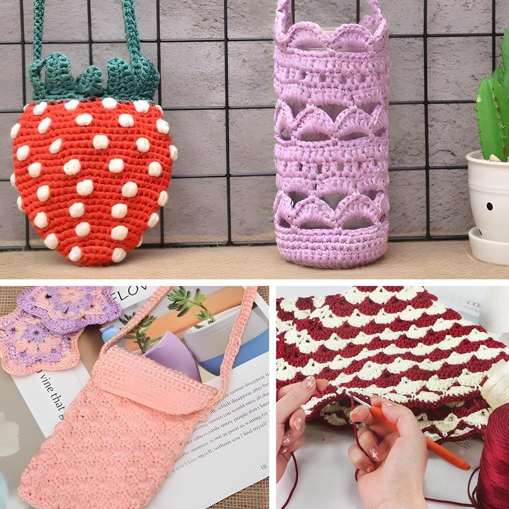 Трехрядная композитная нить Ice Silk, ручная работа, нитки для шитья подушек, шляп, сумок, трикотажная пряжа, вязание крючком, диаметр проволоки 1,5 мм