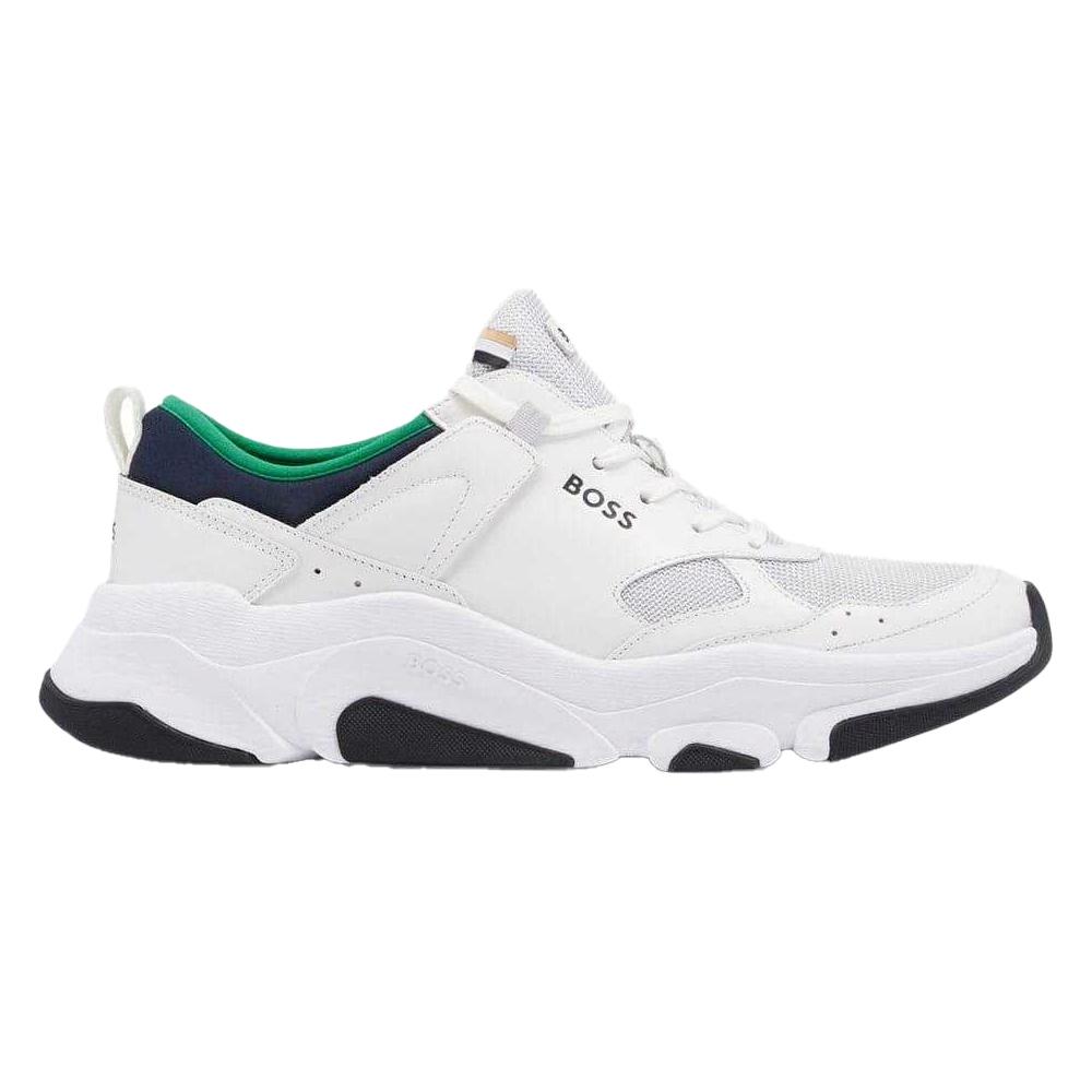 Hugo Boss Mens Asher Leather Running Trainers