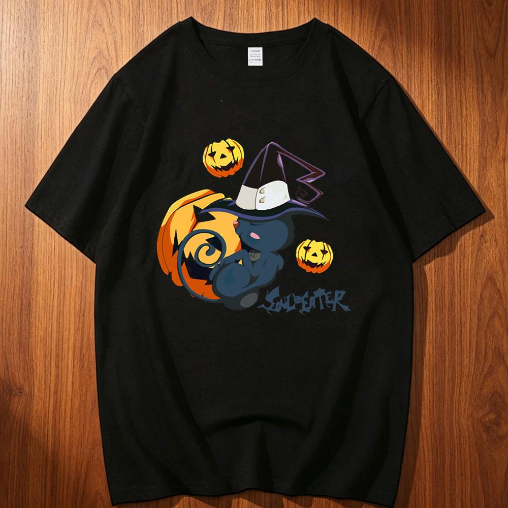 Soul Eater Cotton Tshirt Teen Comfortable Korean Clothes Kawaii Grunge Streetwear Top Tees Gothic Trendy Harajuku Grunge Classic