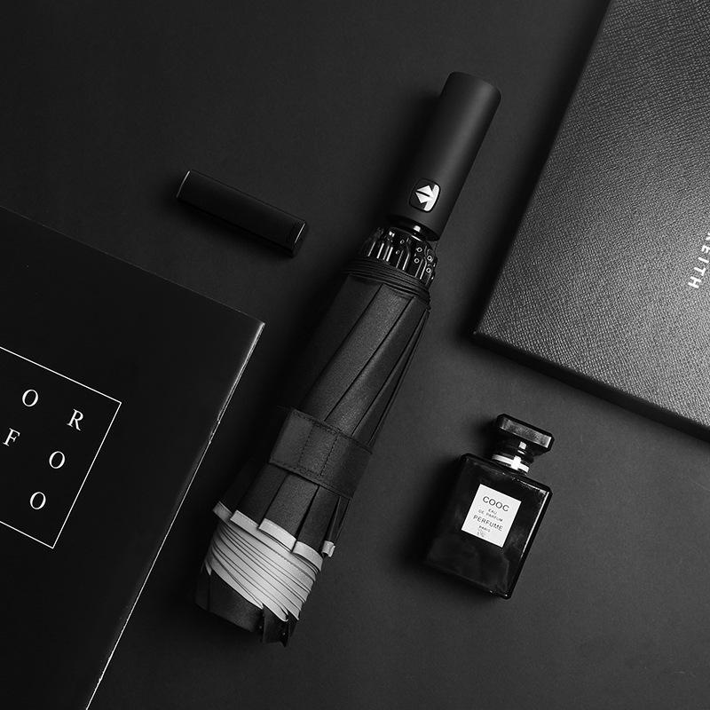 Tri-fold Automatic Reverse Umbrella Hemming Reflective LED Umbrella Can Be Added