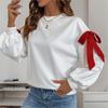 Christmas Sweatshirt Y2k Clothes Women Casual Round Neck Long Sleeve Hoodie Tops Shining Lace Up Party Clothing Streetwear