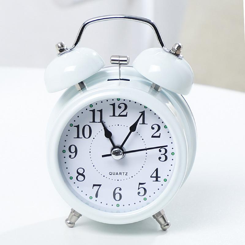 Super Loud Student Cartoon Sweeping Seconds Alarm Clock Head of Bed Silent Alarm Clock Luminous Male and Female Student Small Alarm Clock Home Use