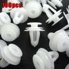 100 Pcs White Plastic Rivet Retainer Push Type Clip 9mm Hole Car Bumper Fender