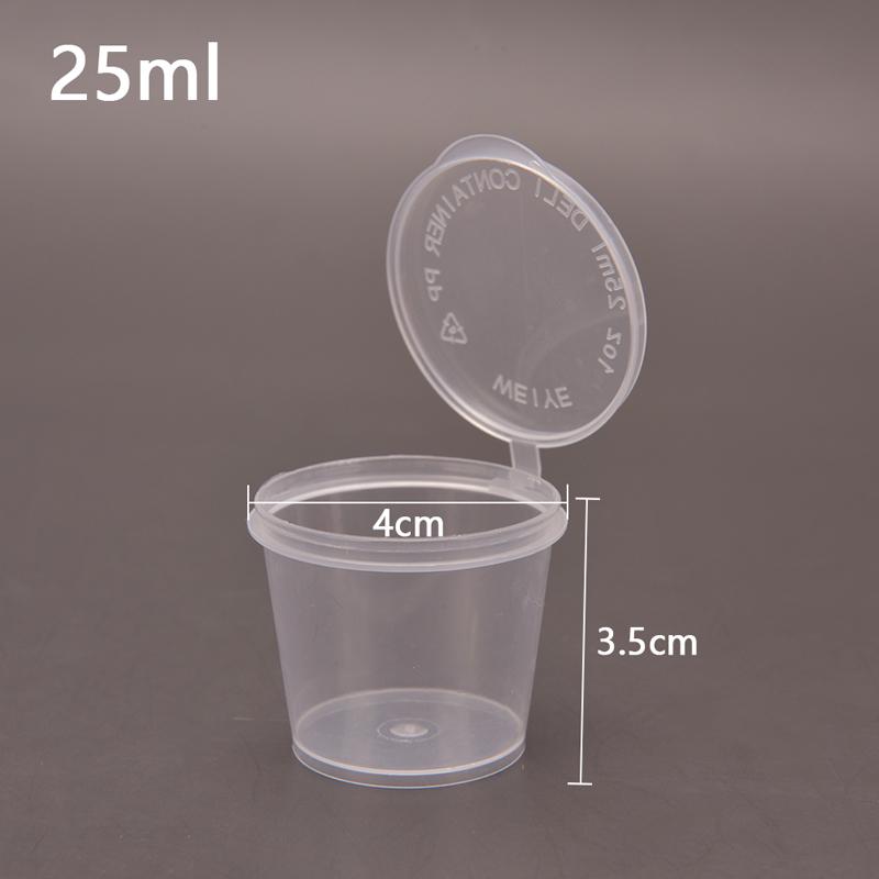 25 шт. 25 мл одноразовые пластиковые контейнеры для соуса на вынос, коробка для еды, коробка для краски