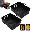 2Pcs Silicone Air Fryer Liners for Ninja SL400UK Non-Stick Silicone Baking Pan BPA