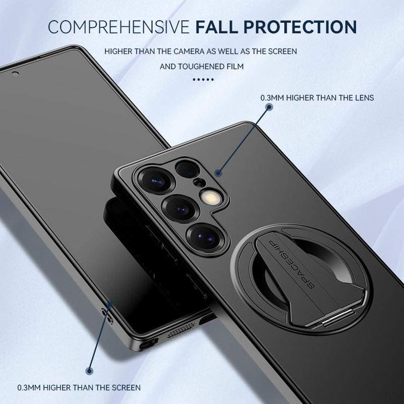 Роскошный металлический чехол-броня с глянцевым покрытием для Samsung Galaxy S26 Ultra S25 Edge Plus, с магнитным держателем, противоударная, прочная задняя крышка