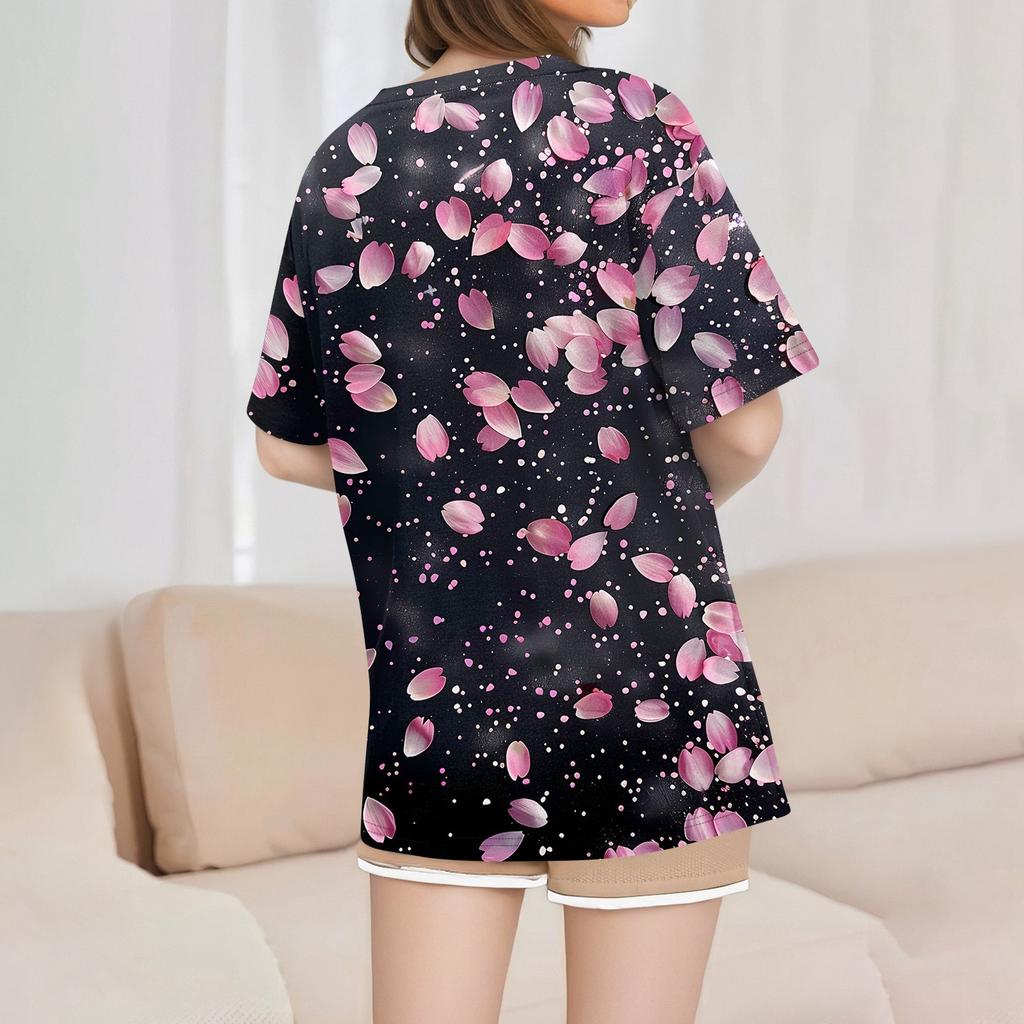 Women's T Shirt Tee Printed Short Sleeve Daily Weekend Fashion Basic V Neck Regular Top