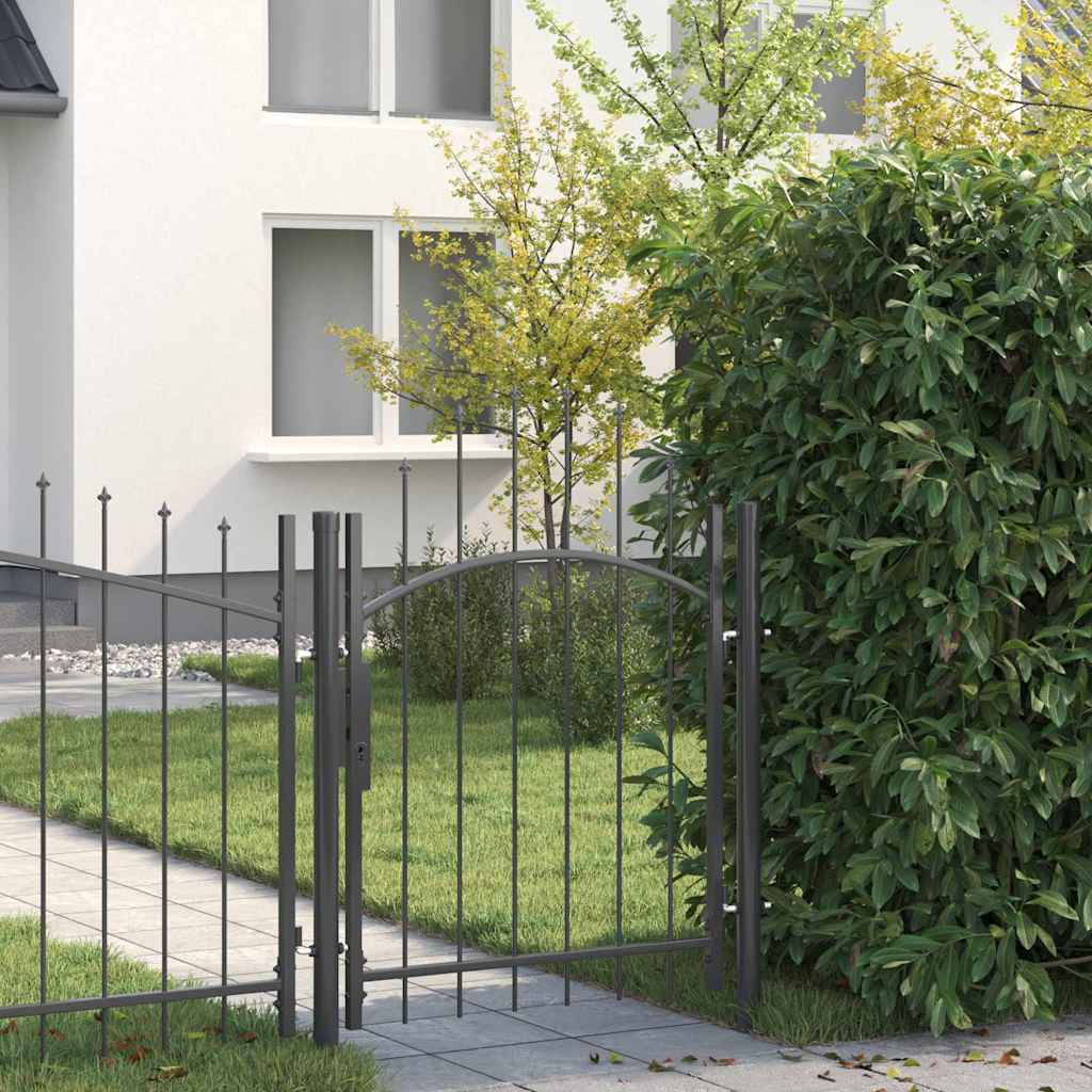 Garden Gate with Lock Woerden Gray 125 x 100 cm Steel