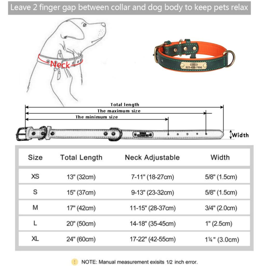 Персонализированный кожаный идентификационный ошейник с именем для собак, мягкие ошейники для собак с бесплатной гравировкой имени для маленьких, средних и больших собак