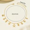 Popular Beach Wind Ladies Necklace Personalized Starfish Shell Metal Design Clavicle Chain Versatile Necklace