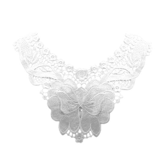 Женский кружевной воротник с вышитыми цветами, аппликациями, цветным кружевным вырезом для самостоятельного шитья, свадебного платья на Хэллоуин, косплея