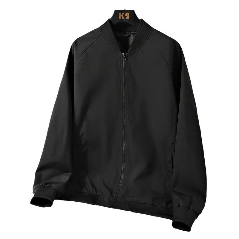 Jacket Men's Stand Up Collar Casual Versatile Loose Fashion Men's Jacket Solid Color Baseball Suit Men