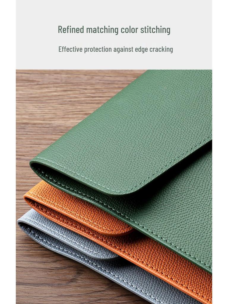 Кожаная папка-регистратор формата А4: Водонепроницаемый, утолщенный органайзер для деловых документов с застежкой-кнопкой