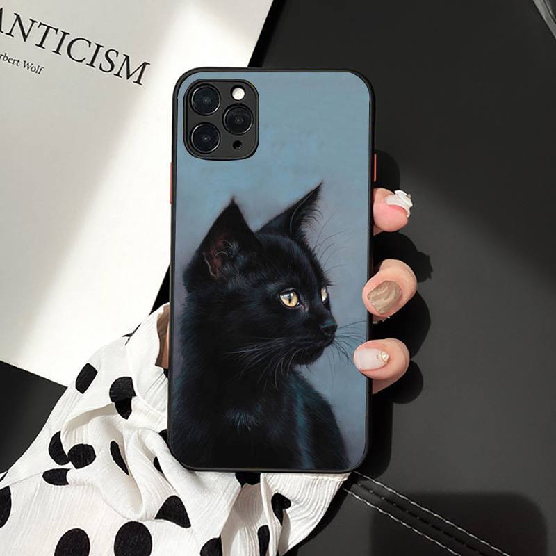 Черный кошачий глаз на чехле для телефона iPhone 11 12 13 mini pro XS MAX 8 7 6 6S Plus X 5S SE 2020 XR