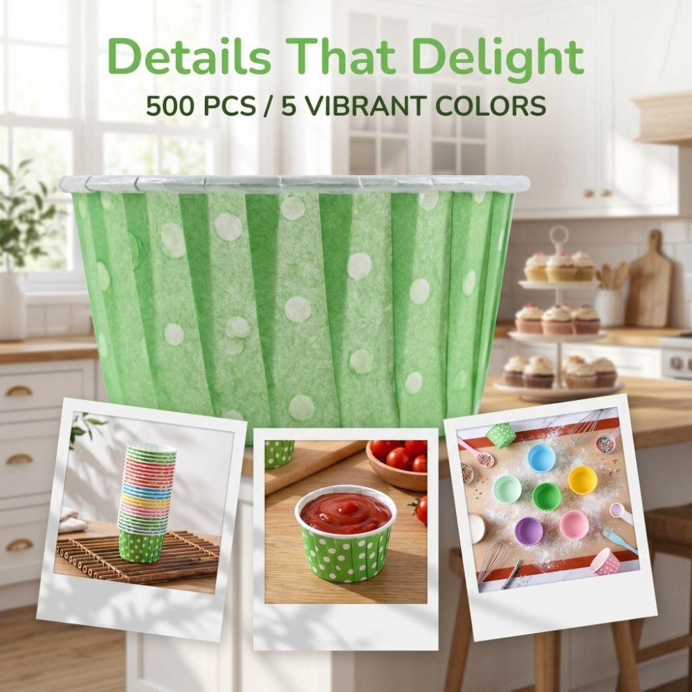 100pcs Rolled Edge Paper Cake Cupcake Liner Polka Dot Polka Dot Baking Cups Pastry Cake Muffin