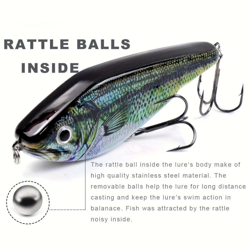Воблер для джеркбейта с реалистичным бионическим дизайном - 9 см 26 г Рыболовная приманка с громким шумом, элегантным внешним видом, напоминающим рыбу, острыми тройными крючками