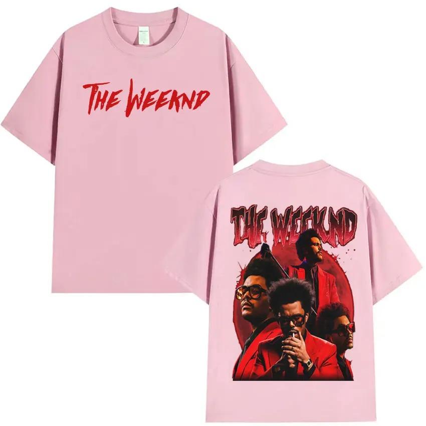 Famous Singer The Weeknd DoubleSided Print Mens TShirt Cotton Short Sleeve Loose Comfortable Fashion Women And Men TShirt