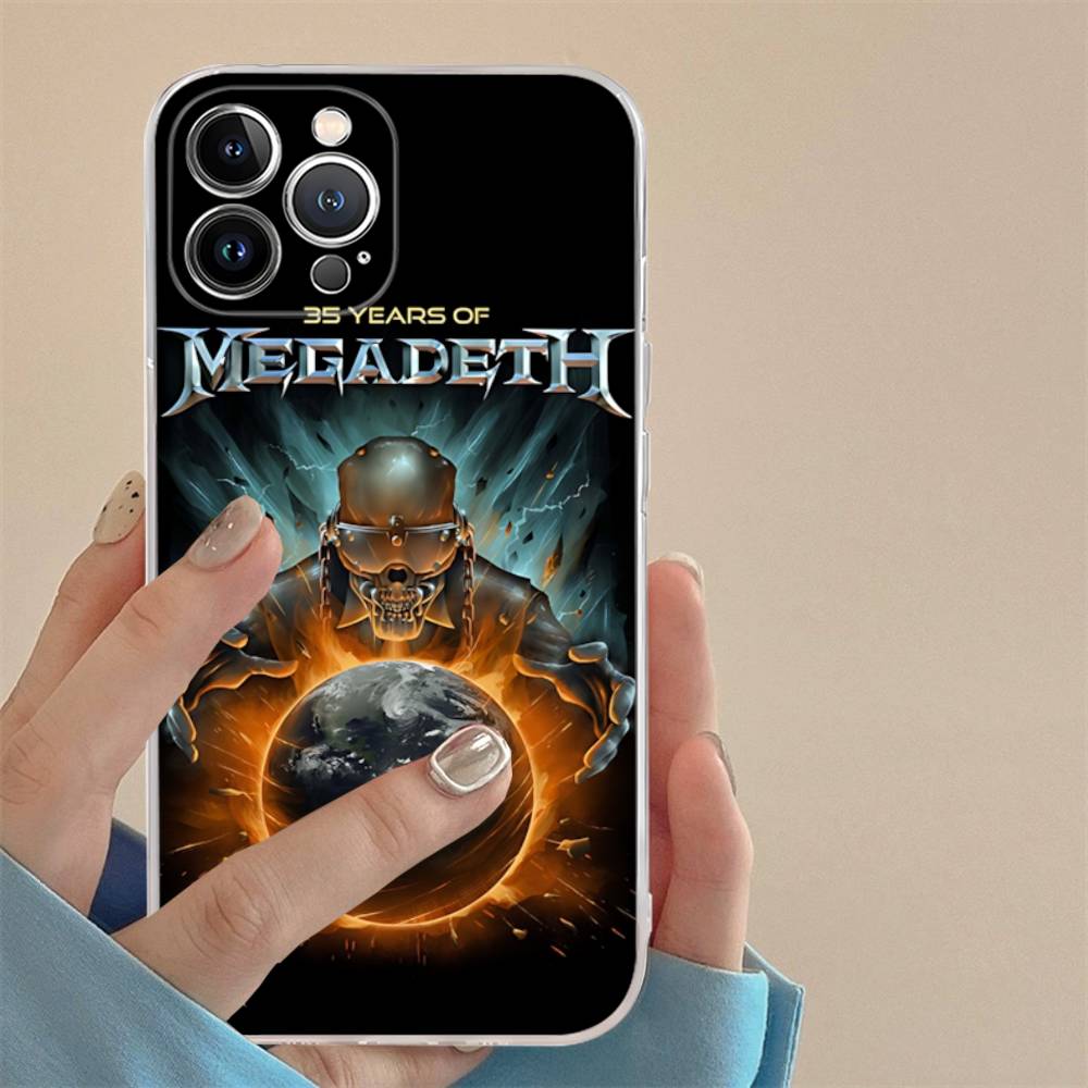 1 шт. Чехол для телефона из прозрачного ТПУ с изображением группы M-MegadethS Rock Metal Для IPhone 17 11 12 13 14 15 16 Pro Max 16 Plus