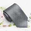 Handmade Men's 8cm Black Grey Striped Jacquard Silk Tie