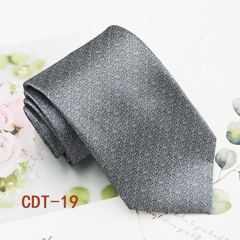 Handmade Men's 8cm Black Grey Striped Jacquard Silk Tie