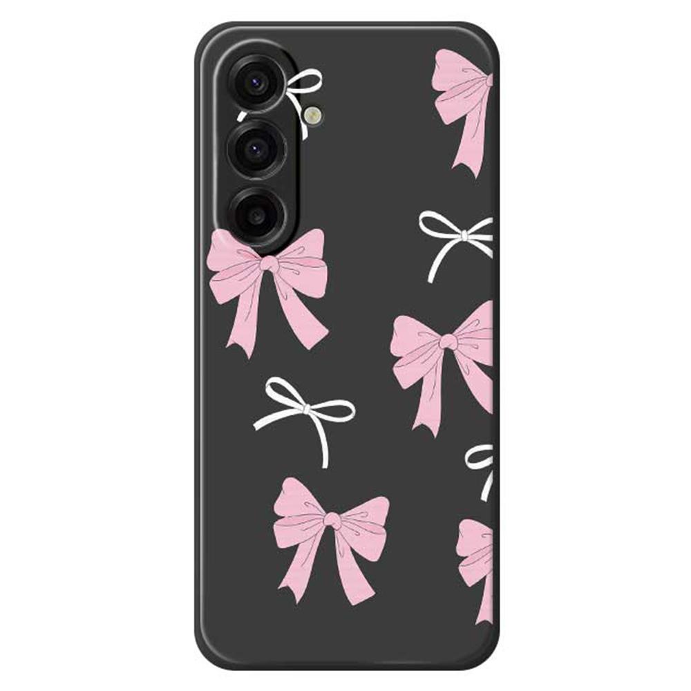 For Samsung Galaxy A17 5G Case Pink Bows Pattern Printing Straight Edge TPU Phone Back Cover