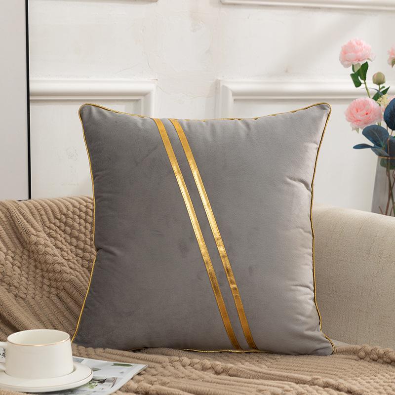 Velvet Pillow Case Light Luxury Sofa Pillow Bedside Back Pillow Office Back Cushion Waist Pillow Case
