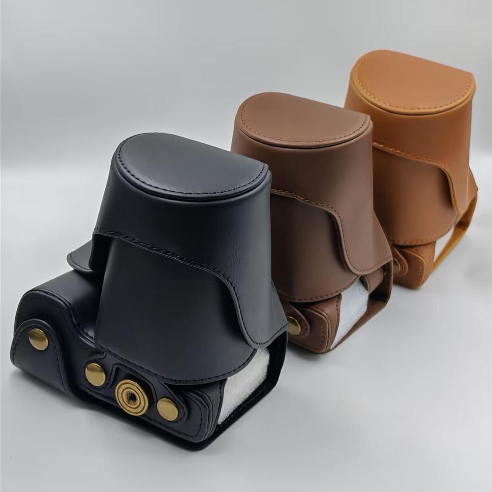 PU Leather Camera Case Bag for Sony NEX7 NEX-7 NEXF3 NEX-F3 NEX6 NEX-6 18-55mm Lens Full Body Cover With Strap