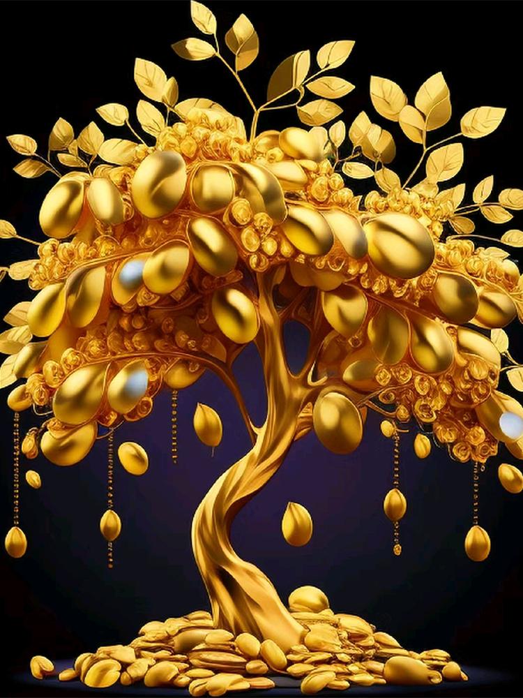 5DDIY Алмазная роспись Денежное дерево Фэнтези Пейзаж Полный Круг Квадратная Мозаика Украшение для дома и гостиной Новый продукт Подарок