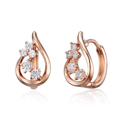 [ELLE Jewelry] Серьги-клипсы из 14K GF в форме капли с кубическим цирконием ELGPEE548