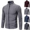 Mens Winter Turtleneck Zipper Long Sleeve Knitted Sweater Top Outwear Coat