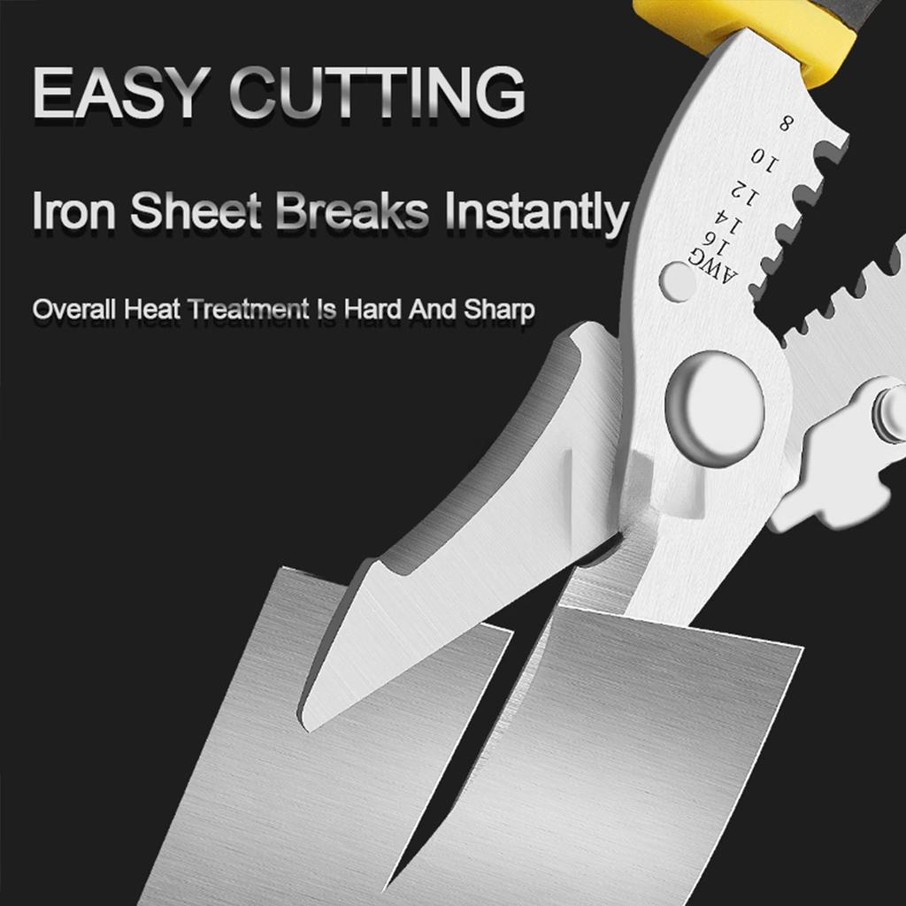 TUPI Wire Cutters Crimping Pliers Multi Function Pliers Stripping Pliers Electrician Scissors Hand Tools Electrician Portable