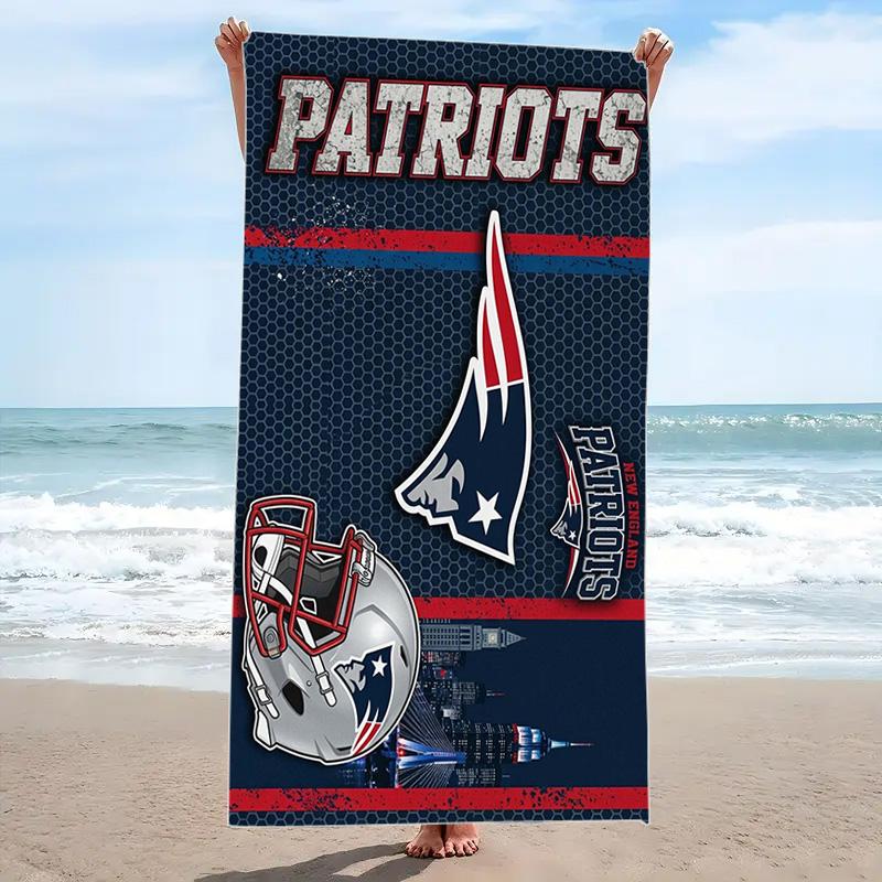 Пляжное полотенце с принтом New England Patriots, большое, мягкое, быстросохнущее, для пляжа, кемпинга, плавания