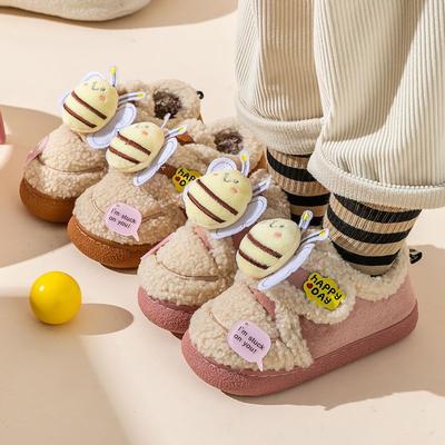 Милая маленькая сумка-пчелка и хлопковые тапочки женские зима 2025 новая мода теплые и нескользящие для улицы повседневные хлопковые туфли женские