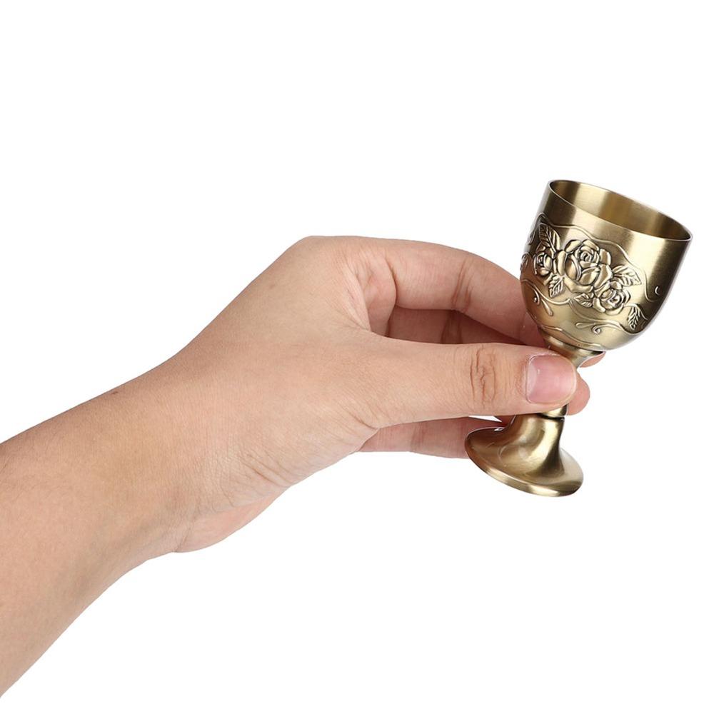 Flower Embossed Vintage Wine Cup Metal Chalice Cup Goblets & Chalices Communion Cups Church Use