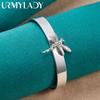 URMYLADY 925 Sterling Silver Dragonfly Zircon Bangles For Women Charm Fashion Jewelry