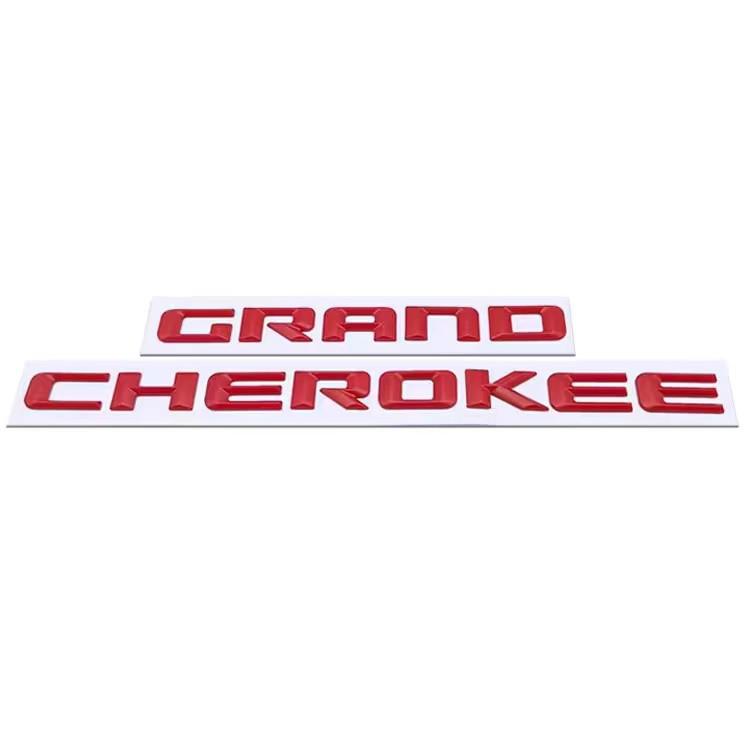 3D ABS Chrome Black Logo Grand Cherokee Emblem Letters Nameplate Car Door Badge Decal For Jeep Grand Cherokee Sticker Accessoies AMV1