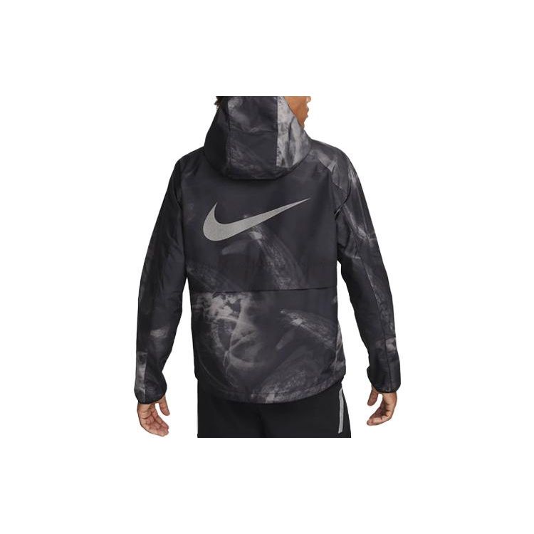 Nike Storm-FIT Running Division Logo Tie-Dye Print Hooded Casual Jacket Men Jackets Black FB8550-010