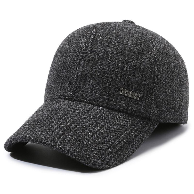Men's Middle-aged And Elderly Baseball Cap Warm Velvet Cap Outdoor Coldproof Warm Cap With Ear Protection Cotton Cap