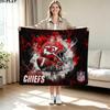 Фланелевое одеяло с принтом Kansas City Chiefs Высококачественное Теплое Удобное Покрывало для Всех Сезонов Идеально для Подарков Декор Дома