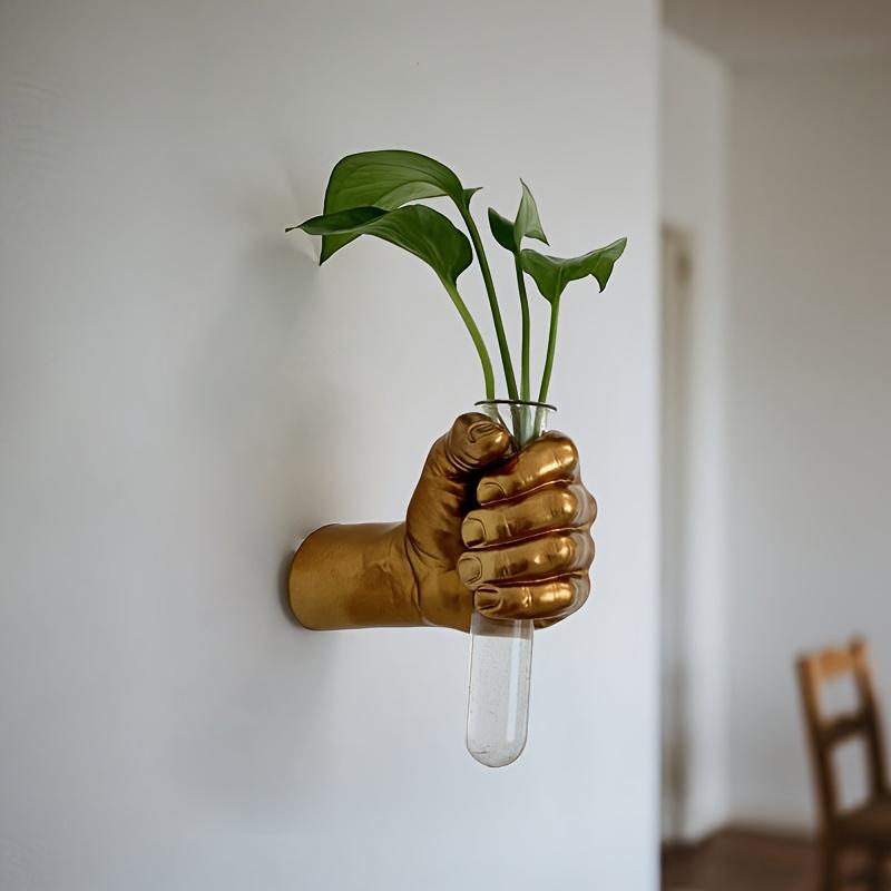 [Современная полимерная ваза] 1 шт. Современная геометрическая полимерная настенная ваза | Настенный держатель для цветов в виде рук для современного дома и декора отеля
