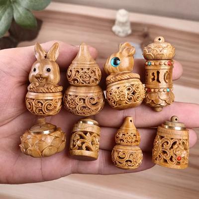 Флакон для духов из натурального дерева, расширяющийся, мини-сандаловое дерево, портативная герметичная банка, подвеска, контейнер для помандеров, таблетница