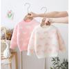 Children's Mink Fleece Thickened Autumn and Winter Baby Pullover Knitted Girls Love Bottoming Shirt