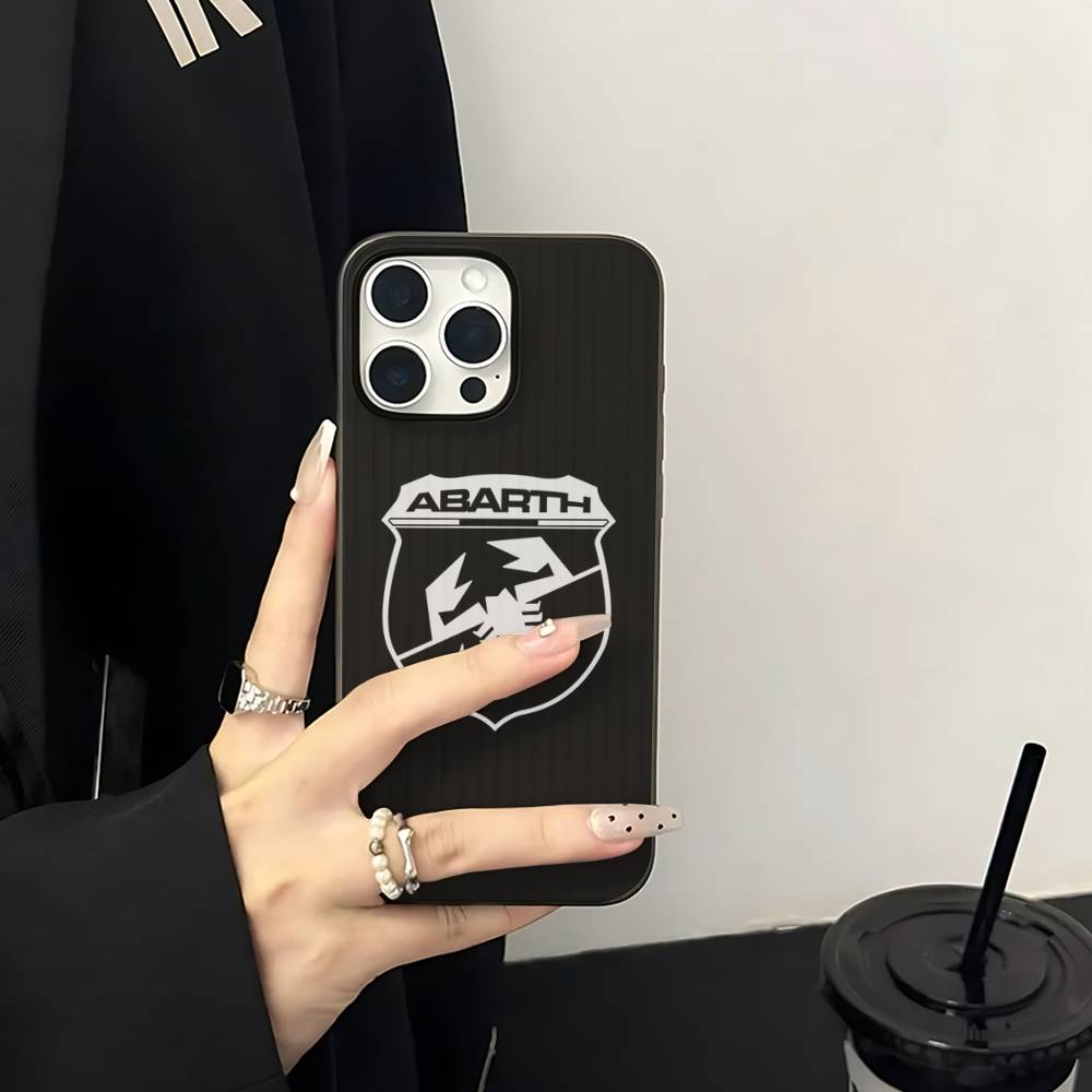 A-Abarth LOGO Soft Corrugated Transparent Phone Case For IPhone 17 15 16 11 12 13 14 Pro Max Plus Pro