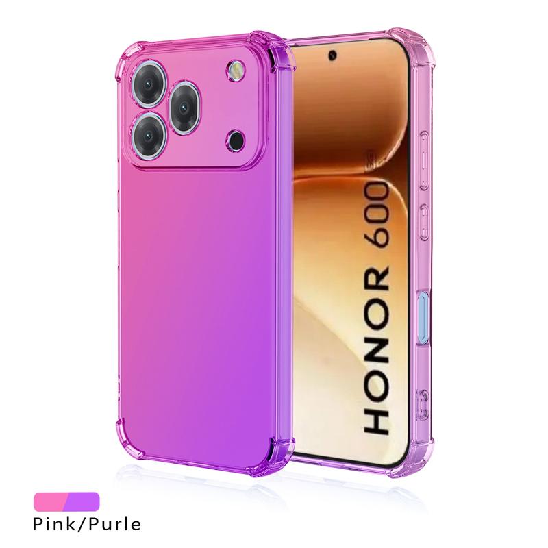 Ударопрочный градиентный чехол из ТПУ с усиленными углами для Honor 600 Pro 600 Lite 600e Защитная прозрачная крышка Fundas Coque Capa