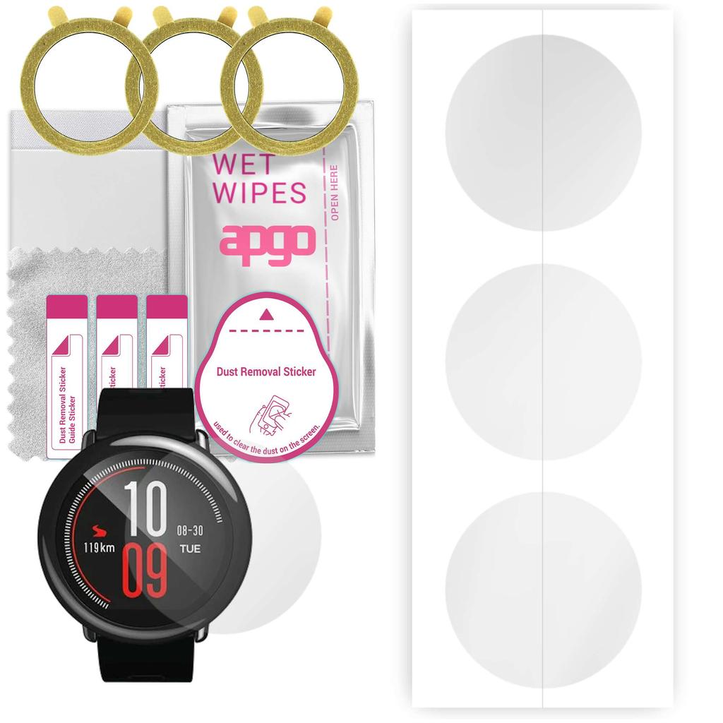 3x Apgo Hydrogel Screen Protector for Amazfit Pace, Hydrogel Film, with Positioning Layer Easy Installation