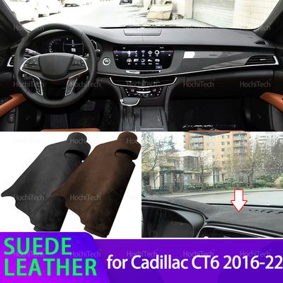 Для Cadillac CT6 2016 2017 2018 2019 2020-2022 Коврик-вкладыш Противоскользящий Коврик от УФ-лучей Замша Кожаная Накладка на Панель Приборов Козырек от Солнца Dashmat