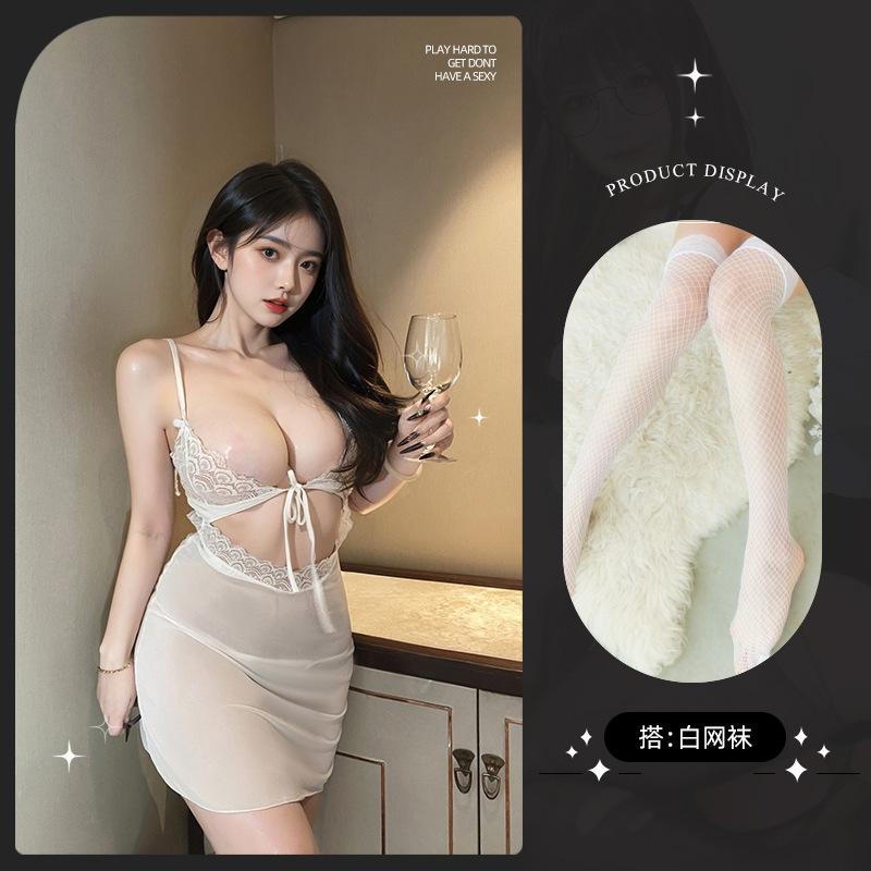Sex lingerie babes sexy pure desire bed passion hollow free small chest show big nightdress